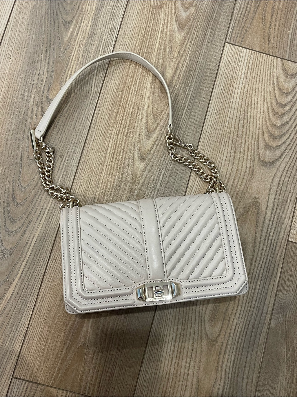 Rebecca Minkoff Tan And Gold Shoulder Bag